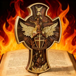 The Trinity and the Archangel's Dragonslayer's Cross - size and finish detail