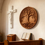 Tree of Life Wood Wall Art Decor Best Christmas Gift - With Free Stand - Christian gift presentation