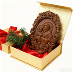 “St. Joseph & Child Jesus” Hand-Carved Wood Icon – A Timeless Christian Gift for Father’s Day & Faithful - design detail