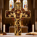 Eucharistic Chalice Wooden Cross: A Christian Symbol of the Last Supper & Redemption - craftsmanship detail