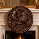 Cardinal Hand-Carved Beechwood Wall Art - craftsmanship detail