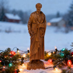 St. Peter Boxwood Sculpture Hand-Carved Apostle Figure | Your Spiritual Companion in Faith & Restoration - side view