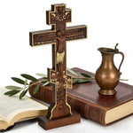 Orthodox Crucifixion Crucifix Wooden Tabletop Ornament - craftsmanship detail