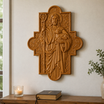 God's Shepherd religious gift Wooden carved chrirstian wall art