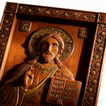 Jesus Christ Pantocrator Wood Carving - Christian gift presentation