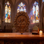 “St. Joseph & Child Jesus” Hand-Carved Wood Icon – A Timeless Christian Gift for Father’s Day & Faithful - side view