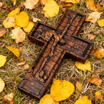 mokarve 6 inches Savior Jesus Cross Wood carving - Mini version - size and finish detail