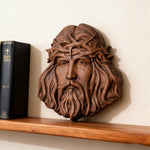 Handcrafted Beechwood Jesus Thorn Crown Wall Hanging — A Sacred Reminder of His Everlasting Love - design detail