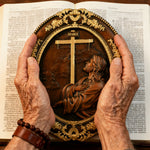 Jesus Hill Garden Prayer Plaque Wood Carving - craftsmanship detail