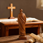 St. Peter Boxwood Sculpture Hand-Carved Apostle Figure | Your Spiritual Companion in Faith & Restoration - craftsmanship detail