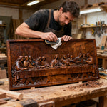Last Supper Religious Carving Icons Gifts Wood Carving Religious Wood Wall Art - design detail