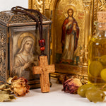 Wooden Savior Cross Necklace - product view