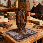 Our Lady of Guadalupe Round Wooden Tabletop Ornament - design detail