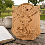 God Bless America Eagle Cross Wood Plaque display idea for prayer corner