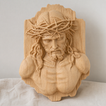 Jesus Crown of Thorns Beechwood Sculpture - design detail