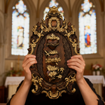 Three Sacred Hearts of the Holy Family | Solid Wood Carving Gift - gift presentation