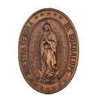 Retro Color Our Lady of Guadalupe Wood Carving -The patron saint of Mexico, America and unborn children - mokarve