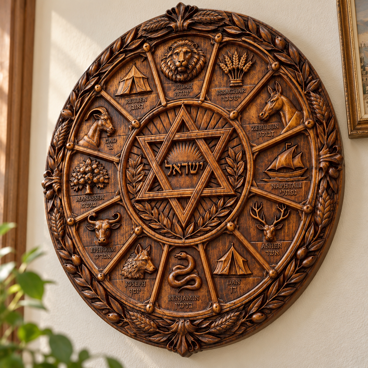 Israel Heritage Beechwood Plaque — Star of David