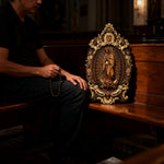A Handcrafted Sanctuary: Our Lady of Guadalupe Wood Carving - size and finish detail