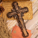 Ash wood Crucifix wood carving Crucifx ，Jesus Christ, wooden Cross gift of love - mokarve