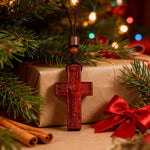 Wooden Savior Cross Necklace - design detail
