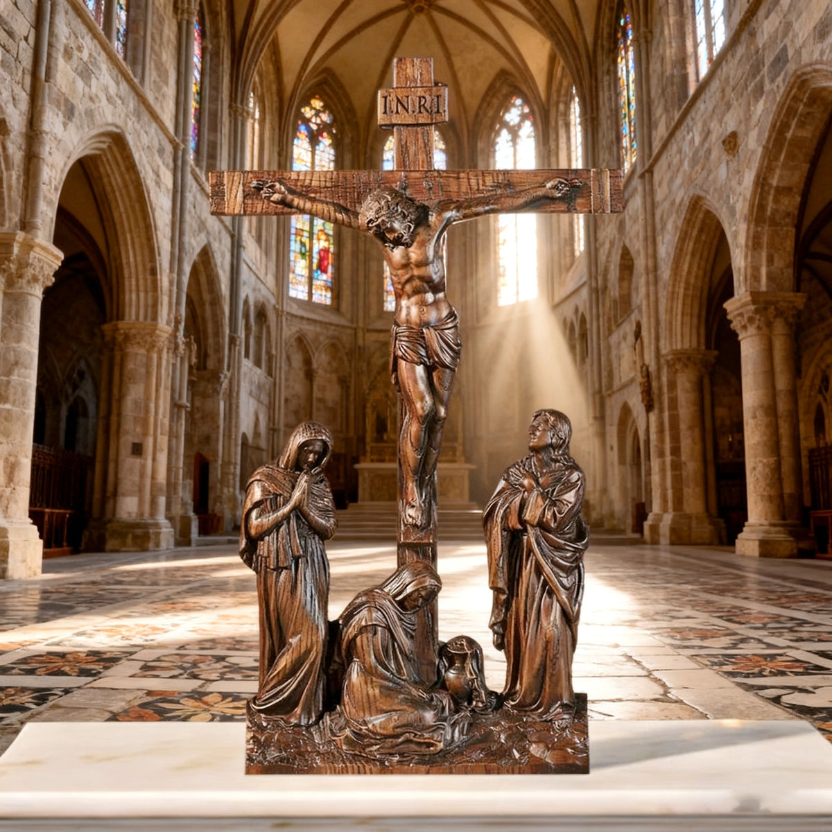 New Product Jesus crucifixion scene ornaments - side view