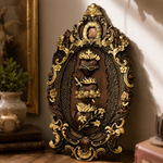 Three Sacred Hearts of the Holy Family Wall Hanging Art work Personalized Religious Gift wooden decor for Christian home decor and...