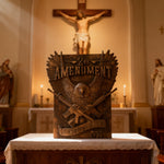 Handcrafted Solid Wood Wall Art - Commemorating the Second Amendment - design detail