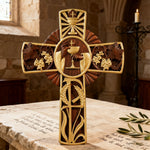 Eucharistic Chalice Wooden Cross: A Christian Symbol of the Last Supper & Redemption - Christian gift presentation