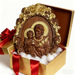 “St. Joseph & Child Jesus” Hand-Carved Wood Icon – A Timeless Christian Gift for Father’s Day & Faithful - craftsmanship detail
