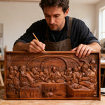 Last Supper Religious Carving Icons Gifts Wood Carving Religious Wood Wall Art - product view