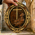 Jesus Hill Garden Prayer Plaque Wood Carving - product view