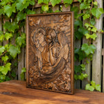 🌟 Archangel Chamuel Wood Carving – Angel of Peaceful Relationships 🌟 - design detail
