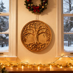 Tree of Life Wood Wall Art Decor Best Christmas Gift - With Free Stand - size and finish detail