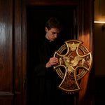 Orthodox Archangel Michael Wooden Sculpture - Gives Us Strength and Courage to Move Forward - side view