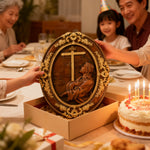 Jesus Hill Garden Prayer Plaque Wood Carving - size and finish detail