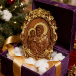 “St. Joseph & Child Jesus” Hand-Carved Wood Icon – A Timeless Christian Gift for Father’s Day & Faithful - product view