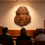 Handcrafted Beechwood Jesus Thorn Crown Wall Hanging — A Sacred Reminder of His Everlasting Love - size and finish detail