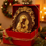 Mother Mary with Baby Jesus Wood Carving Decor - Christian gift presentation