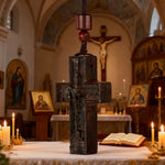 Wooden Savior Cross Necklace - Christian gift presentation