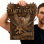 Handcrafted Solid Wood Wall Art - Commemorating the Second Amendment - design detail