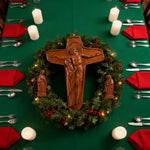 🕯 Joan of Arc Cross Wood Carving – Our Lady of Sorrows / Crucifix - craftsmanship detail