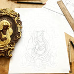 Mother Mary with Baby Jesus Wood Carving Decor - size and finish detail