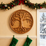 Tree of Life Wood Wall Art Decor Best Christmas Gift - With Free Stand - size and finish detail