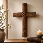 Hand-Carved Beechwood Intertwined Cross of Unity in Christ - side view