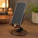 Black Walnut “Archangel Michael” Adjustable Phone Stand—A Faith-Inspired Wooden Desktop Stand - gift presentation