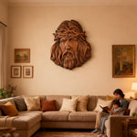 Handcrafted Beechwood Jesus Thorn Crown Wall Hanging — A Sacred Reminder of His Everlasting Love - product view