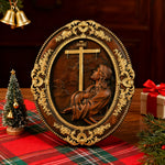 Jesus Hill Garden Prayer Plaque Wood Carving - product view