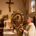 “St. Joseph & Child Jesus” Hand-Carved Wood Icon – A Timeless Christian Gift for Father’s Day & Faithful - design detail
