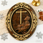 Jesus Hill Garden Prayer Plaque Wood Carving - Christian gift presentation